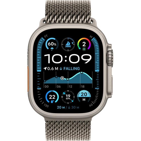 Apple Watch Ultra 2 GPS + Cellular 49mm Natural Titanium Case with Natural Titanium Milanese Loop - L image 1