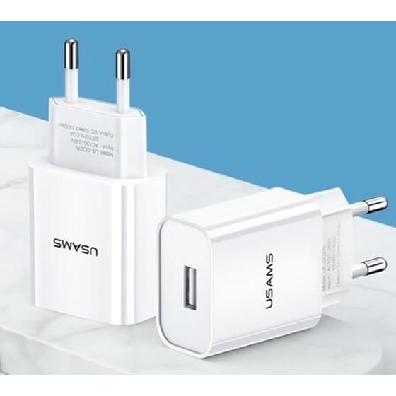 Φορτιστής Πρίζας Usams T18 Usb 2.1A - White image 1