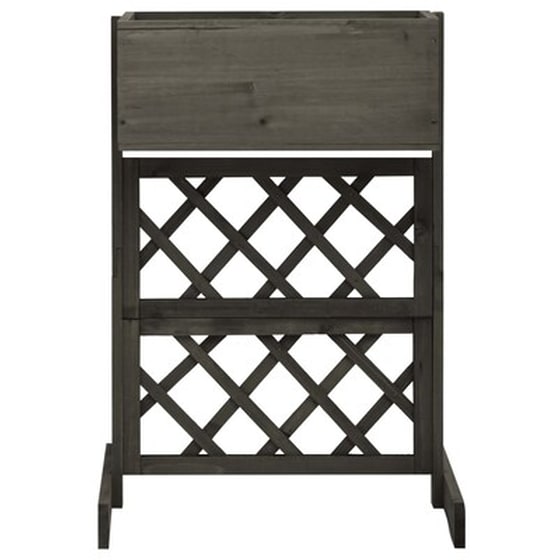 Vidaxl Γλάστρα Κήπου Με Καφασωτό Γκρι 45x30x74 Εκ. Ξύλο Ελάτης image 2