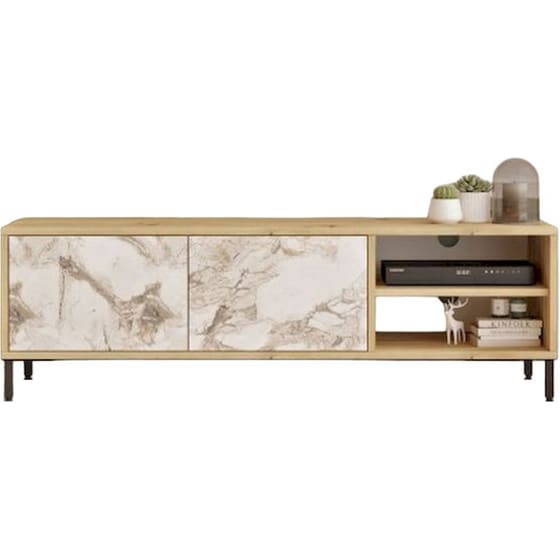 Έπιπλο Τηλεόρασης Margo από Μοριοσανίδα 140x40x43.1cm - Kαφέ image 0