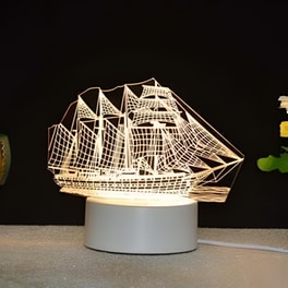 Διακοσμητικο Φωτιστικό Καράβι Led USB 20 cm - Λευκό