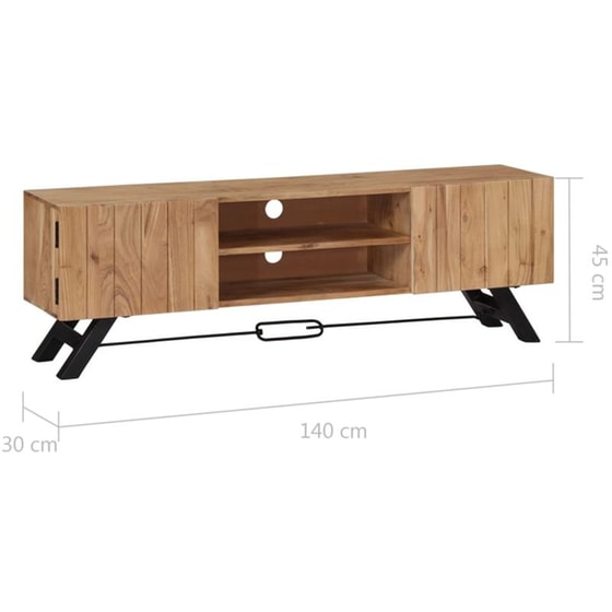 Έπιπλο Τηλεόρασης VidaXL από Ξύλο 140x30x45cm - Μαύρο/Καφέ image 11