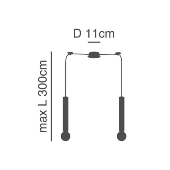 Φωτιστικό Οροφής Δίφωτο Homelighting Μεταλλικό Φ11x300 cm - Χρυσό/Μαύρο image 1