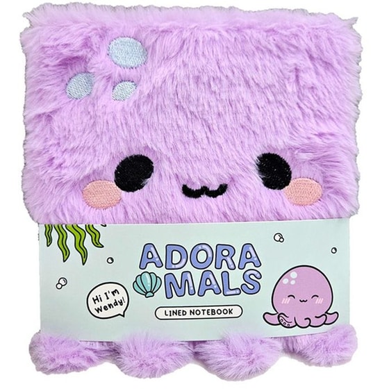 Σημειωματάριο Puckator Ριγέ Adoramals Octopus Plush Fluffies Λιλά image 0