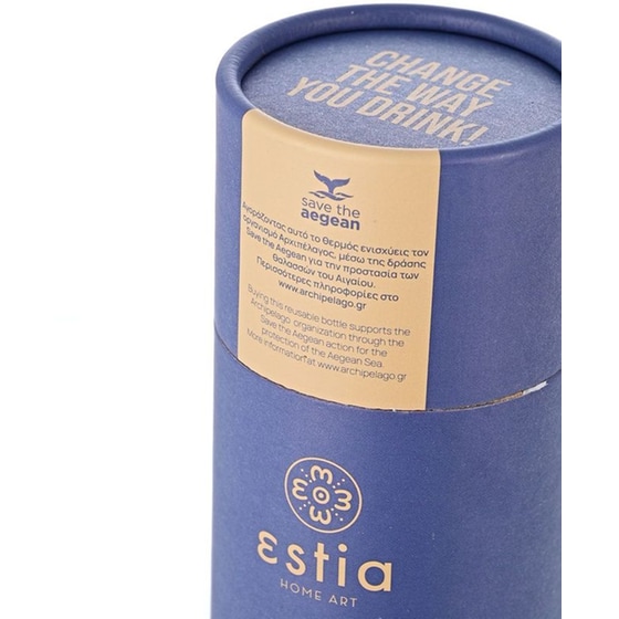 Θερμός Estia Home Art Save The Aegean Denim Blue 500 ml image 3