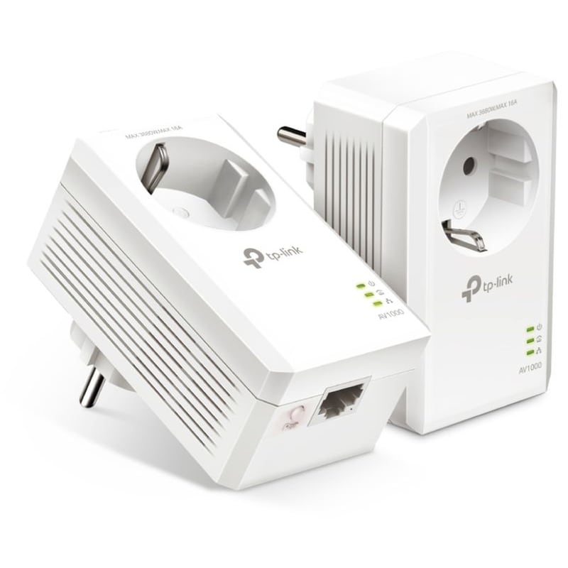 TP-LINK TL-PA7017P AV1000 Powerline Διπλό Kit Ενσύρματη Σύνδεση Passthrough έως 1000Mbps με 1 Θύρα Ethernet