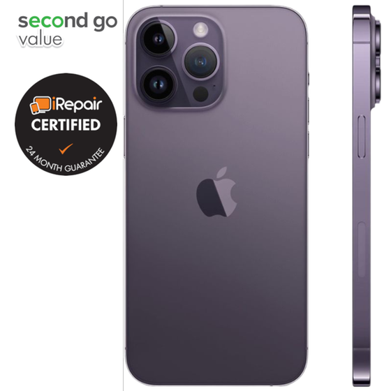 Μεταχειρισμένο Apple iPhone 14 Pro Max 128GB Deep Purple second go value Certified by iRepair image 3