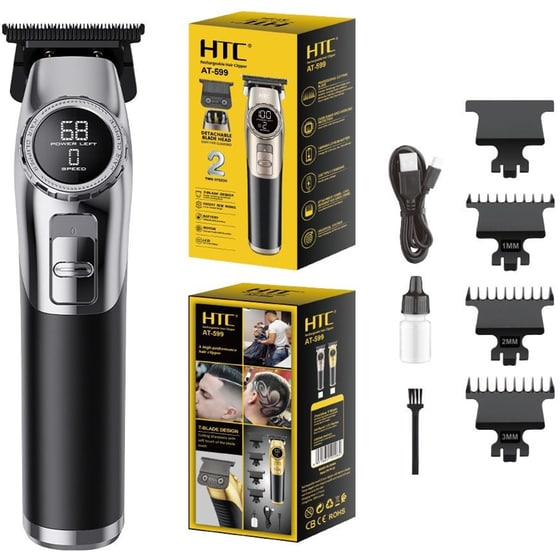 HTC AT-599 Trimmer Επαναφορτιζόμενη Ασημί/Μαύρο image 1