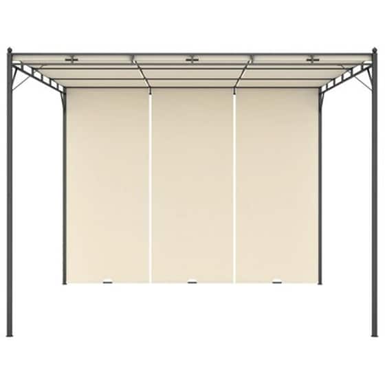 Κιόσκι Vidaxl με Κουρτίνα Ατσάλι 3x3x2.25m - Κρεμ image 2