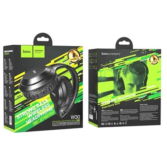 Wireless Ακουστικά Stereo Hoco W30 Fun Μove V5.0 Μαύρα Με Μικρόφωνο image 1