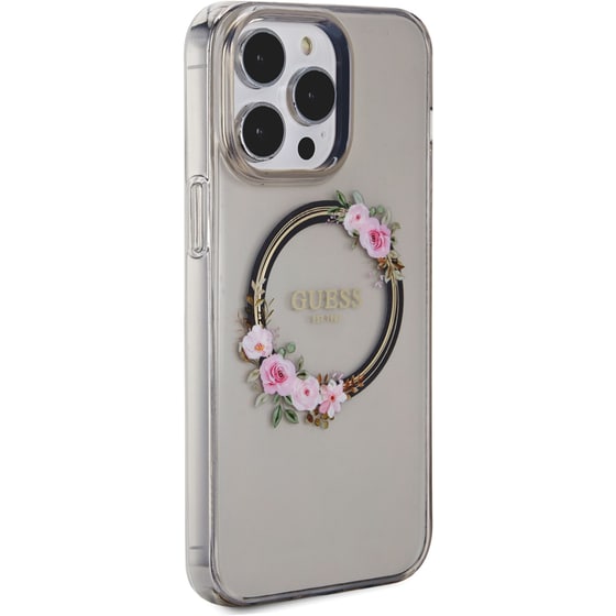 Θήκη Apple iPhone 14 Pro - Guess Flowers Wreath Collection Magsafe Hard Case - Μαύρο image 2