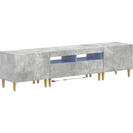 Έπιπλο Τηλεόρασης VidaXL DELFT με LED 3 τμχ 178 x 35 x 43 cm - Γκρι Σκυροδέματος