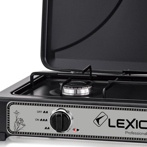 LEXICAL LGS-2812-2 2BUR Επιτραπέζια Εστία Υγραερίου Μαύρο image 4