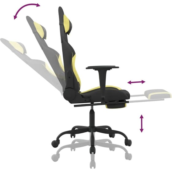 Καρέκλα Gaming VIDAXL 345486 με Υποπόδιο - Μαύρο image 8