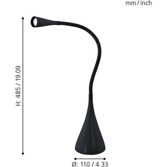 Φωτιστικό Γραφείου Eglo Snapora με Κινητό Βραχίονα - Μαύρο image 2