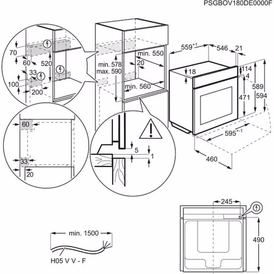 ELECTROLUX EOB8S39WX SteamBoost 70 Lt Μαύρο Εντοιχιζόμενος Φούρνος Άνω Πάγκου image 10
