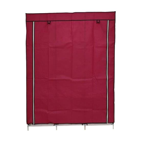 Φορητή Ντουλάπα Hoppline Hop1000701-3 Υφασμάτινη 130x45x170 cm - Κόκκινο image 2