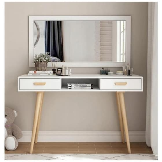 Γραφείο Modernhome από Mdf/Ξύλο Πεύκου 75x45x120 cm Wyj-038 - Καφέ/Λευκό image 4