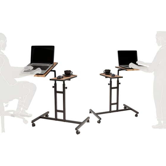 Γραφείο Υπολογιστή 24Mall Diverso από Μοριοσανίδα 67x45.5x87cm - Καφέ/Μαύρο image 3