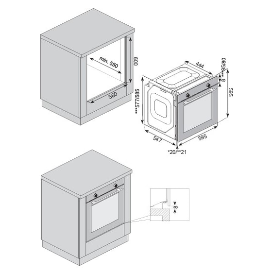 TESLA BO800FB 70 Lt Μαύρο Εντοιχιζόμενος Φούρνος Άνω Πάγκου image 8