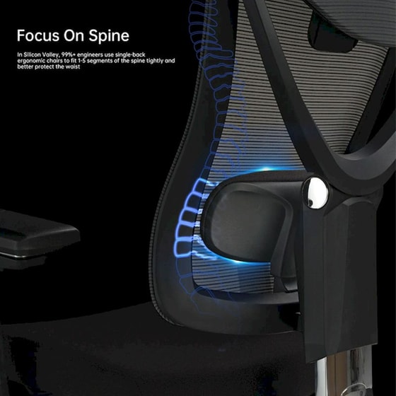 Καρέκλα Γραφείου Εργονομική Eureka Ergonomic ERK-OC05-B από Ύφασμα Mesh - Μαύρη image 6