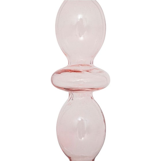 Κηροπήγιο Spitishop Γυάλινο 9x25.7cm - Ροζ image 1