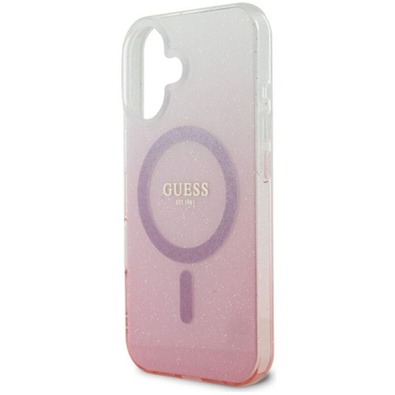 Θήκη Apple Iphone 16 - Guess Glitter Gradient with Magsafe Ροζ image 4