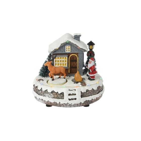 Χριστουγεννιάτικο Διακοσμητικό Xιονισμένο Σπίτι με Led και Κίνηση 16x7.5cm image 0