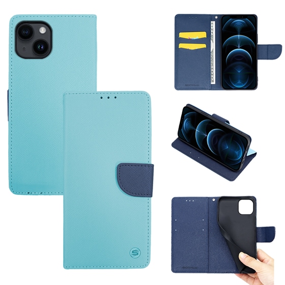 Θήκη Apple iPhone 14 - Sonique Trend Book -  Γαλάζιο/Σκούρο Μπλε image 0