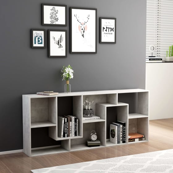 Βιβλιοθήκη VidaXL από Μοριοσανίδα 67x24x161cm - Γκρι image 10