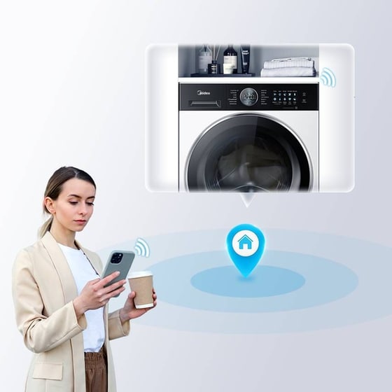 MIDEA MF210W100BA30/W-GR 10 kg 1.400 Στροφές Λευκό Πλυντήριο Ρούχων image 8