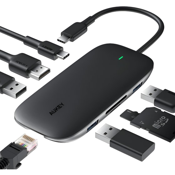 Docking Station Aukey CB-C71 8-Port USB 3.0 συμβατό με USB-C image 1