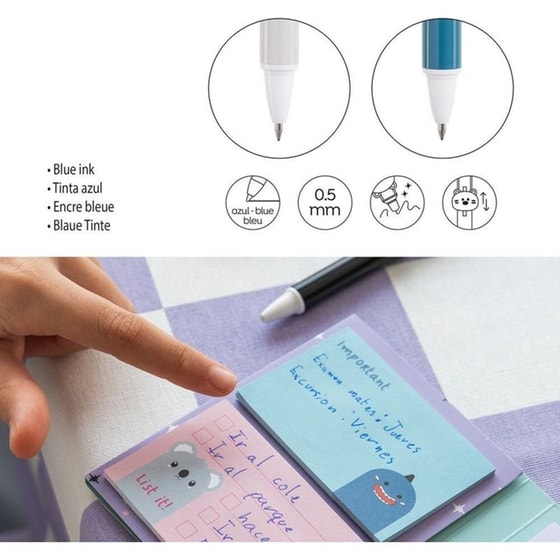 Στυλό Gel Miquelrius Erasable Panda-Bear Μπλε 0.5mm (2 Τεμάχια) image 5
