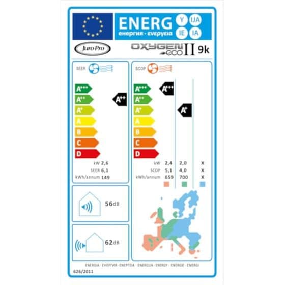 JURO-PRO Oxygen Eco II 12K Κλιματιστικό Inverter 12.000 BTU A++/A+++ με Ιονιστή & WiFi image 5