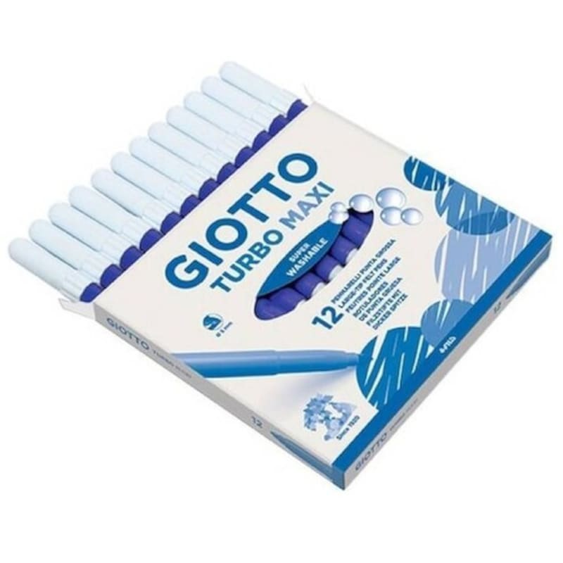 GIOTTO Μαρκαδόροι Giotto Turbo Maxi Χοντροί Μπλε Σκούρο 12 Τεμάχια