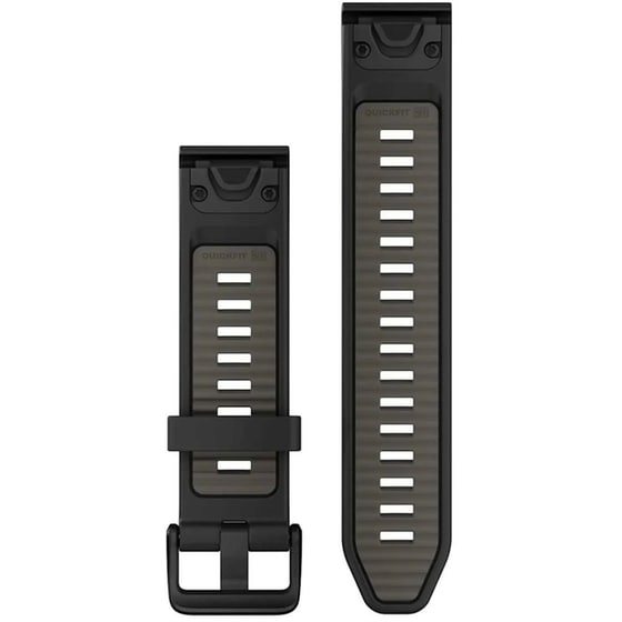 Λουράκι Garmin QuickFit 20 Silicone Band για Garmin QuickFit 20mm - Black with Pebble Gray image 1
