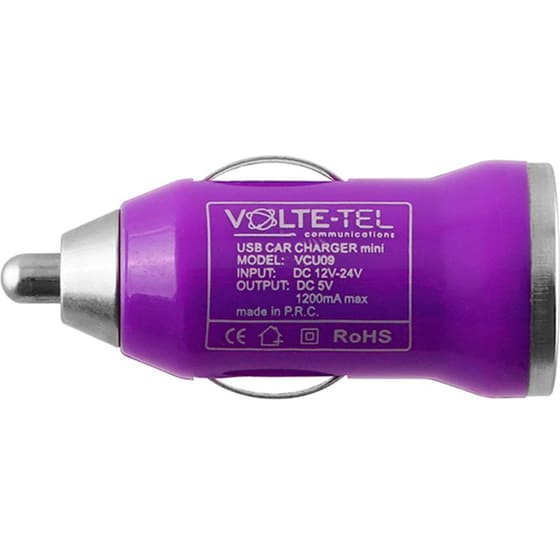 USB MINI VCU09 1200MA PURPLE ΦΟΡ/ΗΣ ΑΥΤΟ image 1