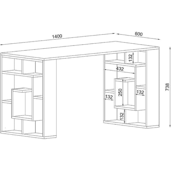 Γραφείο ArteLibre Line από Μοριοσανίδα/Μελαμίνη 140x60x74cm - Λευκό image 4