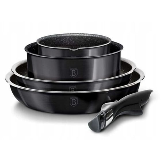 Σετ Μαγειρικά Σκεύη BERLINGER BH8271BD 7 τμχ Μαύρο image 0
