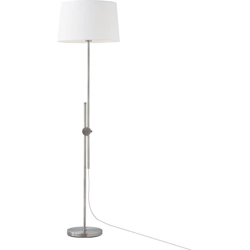 Φωτιστικό Δαπέδου Aca Mallorca από Μέταλλο/Ύφασμα 43x43x187 cm - Ασημί/Λευκό