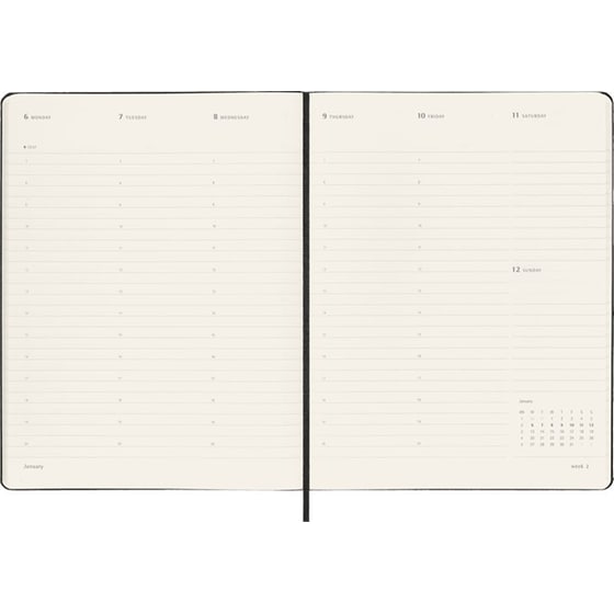 Ημερολόγιο Εβδομαδιαίο Moleskine 2025 12M Xlarge Black Hard image 4