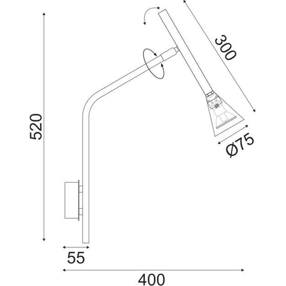 Απλίκα Τοίχου Aca Clouzot Μεταλλική 40x52 cm - Χρυσή image 1