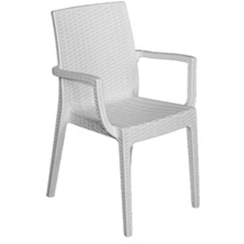 WOODWELL Πολυθρόνα Woodwell Πλαστική Rattan Look C9577 54x55x85cm - Άσπρη