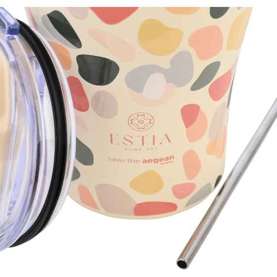 Κούπα Θερμός Καφέ Estia Home Art Save the Aegean Hue Pebbles 350ml image 1