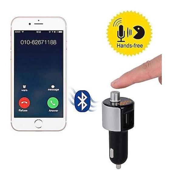 Mini Bluetooth Kit Modulator Mp3 Player Handsfree Με Οθόνη Lcd Και Φορτιστές 2 X Usb 2a image 1