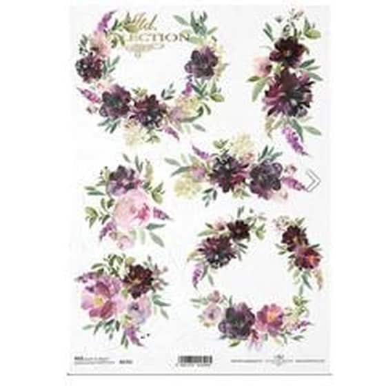 Ριζόχαρτο "flowers, Bouquets" 21x29.7εκ.  (itd-r1751) image 0