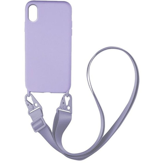 Θήκη Apple iPhone XS Max - Sonique Carryhang Liquid Silicone Strap - Λιλά image 0
