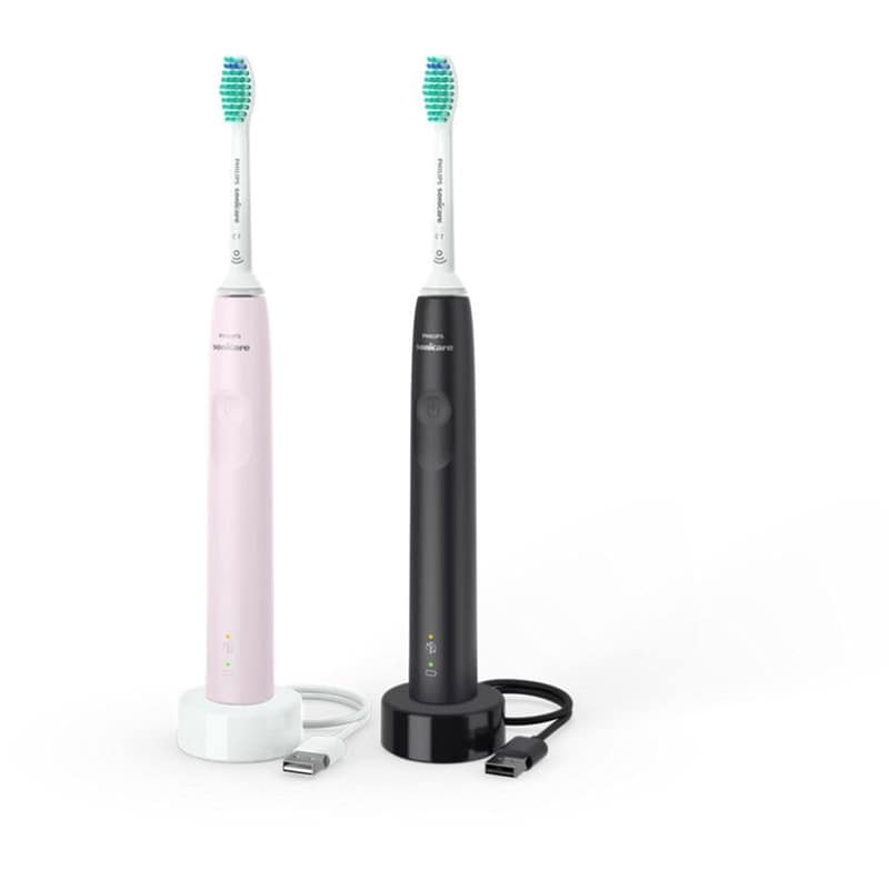 Σετ Ηλεκτρικές Οδοντόβουρτσες PHILIPS Sonicare 3100 Series - Μαύρο/Ροζ