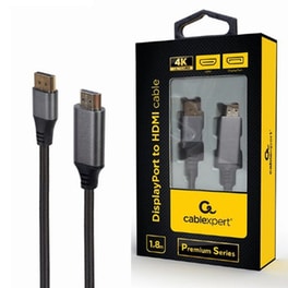 Καλώδιο Βίντεο Cablexpert DisplayPort - HDMI Premium Series 4K 1.8m - Μαύρο