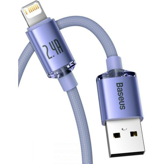 Καλώδιο δεδομένων Baseus Crystal Shine Series Usb to Lightning 2m - Lilac image 1